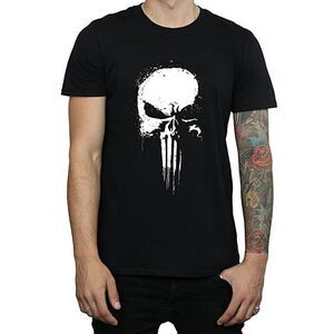 The Punisher Mens Spray Logo Cotton T-Shirt / Black